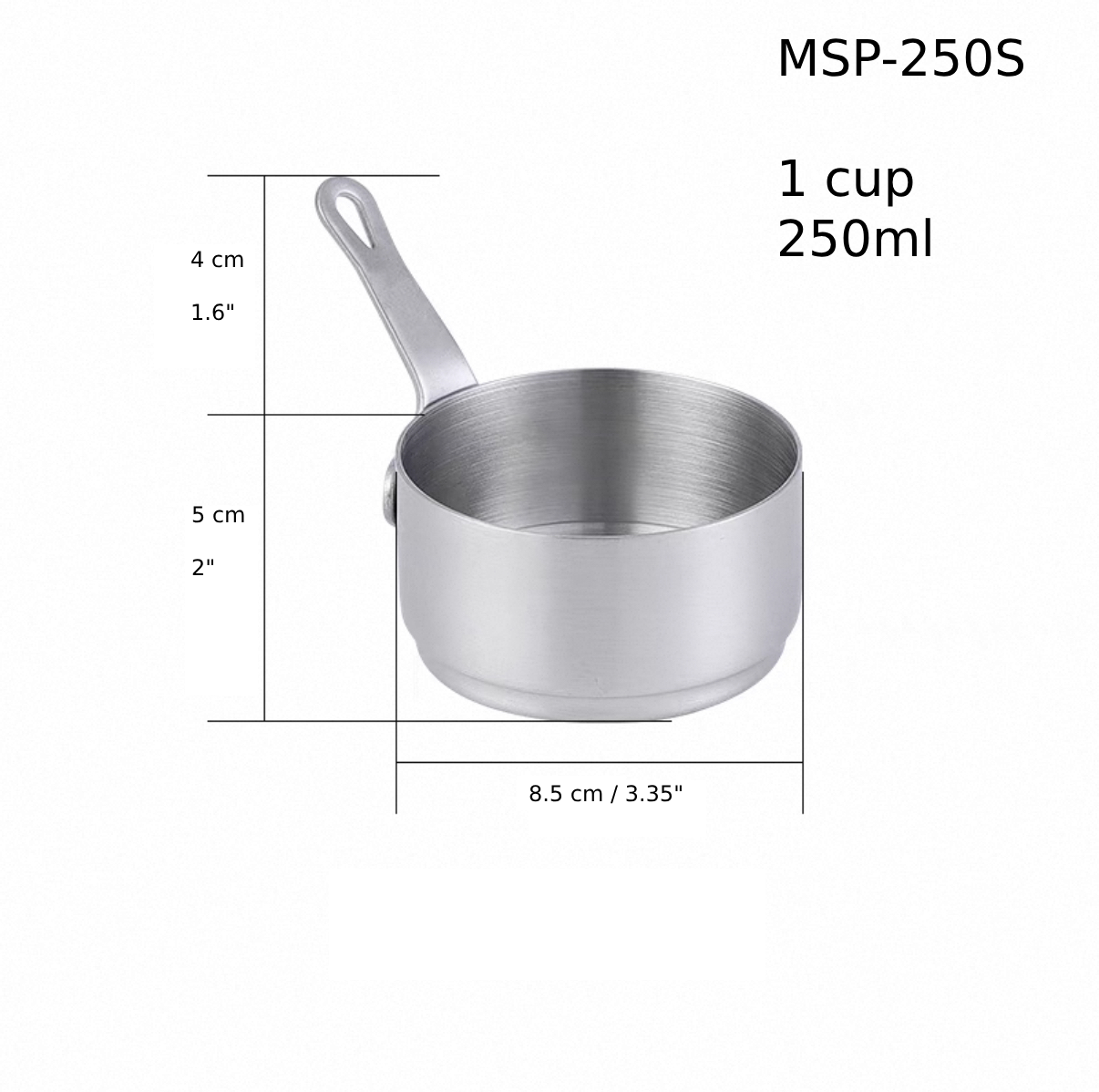 Silver Stainless Steel Mini Sauce Pan, 250ml (MSP-250S) - Chefcoca