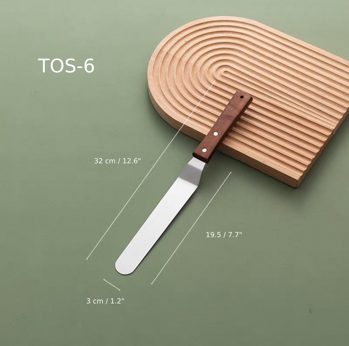 Spatula w/Offset, Wooden Handle, 6x1-1/2" (TOS-6) - Chefcoca