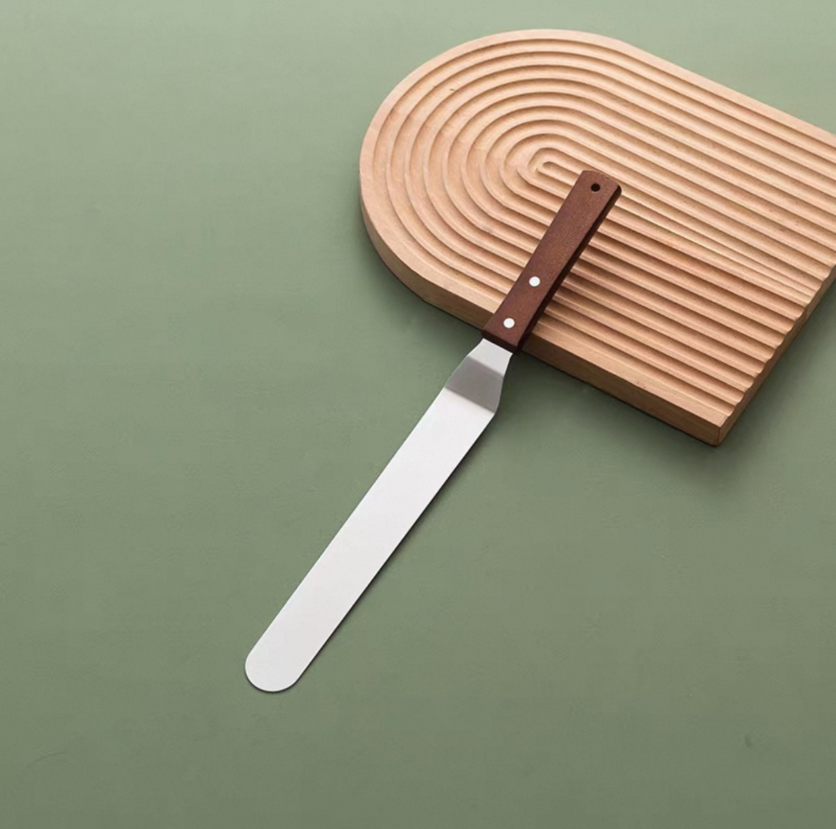Spatula w/Offset, Wooden Handle, 8x1-1/2" (TOS-8) - Chefcoca