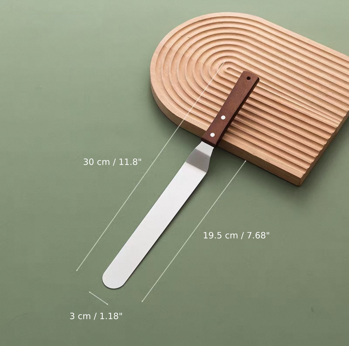 Spatula w/Offset, Wooden Handle, 8x1-1/2" (TOS-8) - Chefcoca