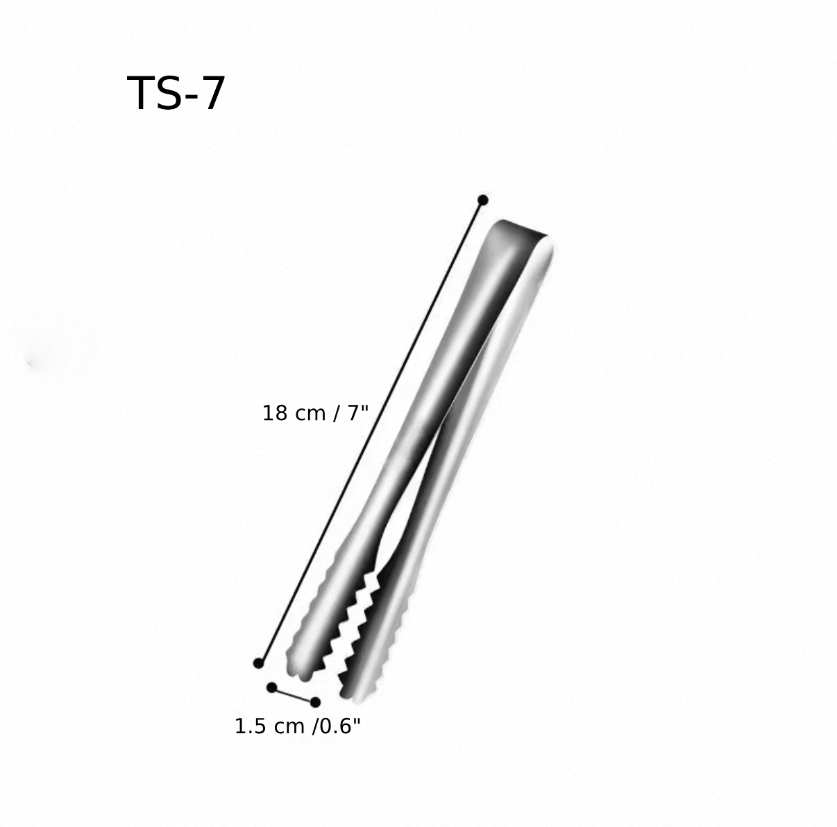 Stainless Steel Ice Tong, 7" (TS-7) - Chefcoca
