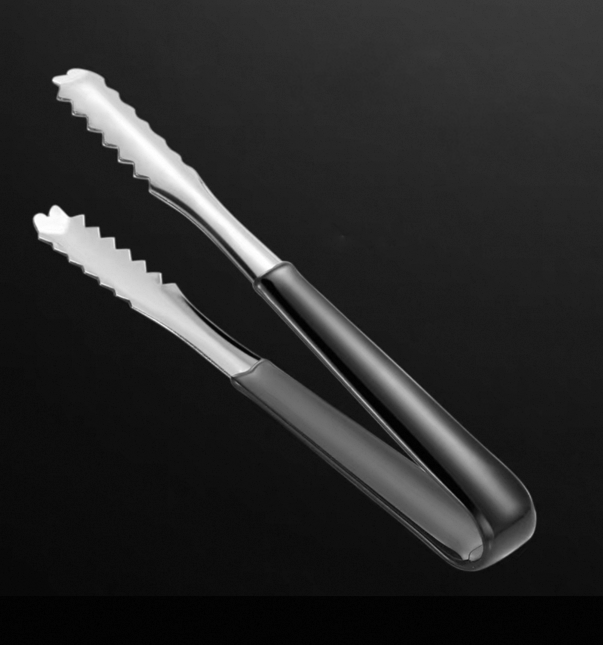 Stainless Steel Ice Tong with Black Plastic Coated, 8" (TS-8B) - Chefcoca