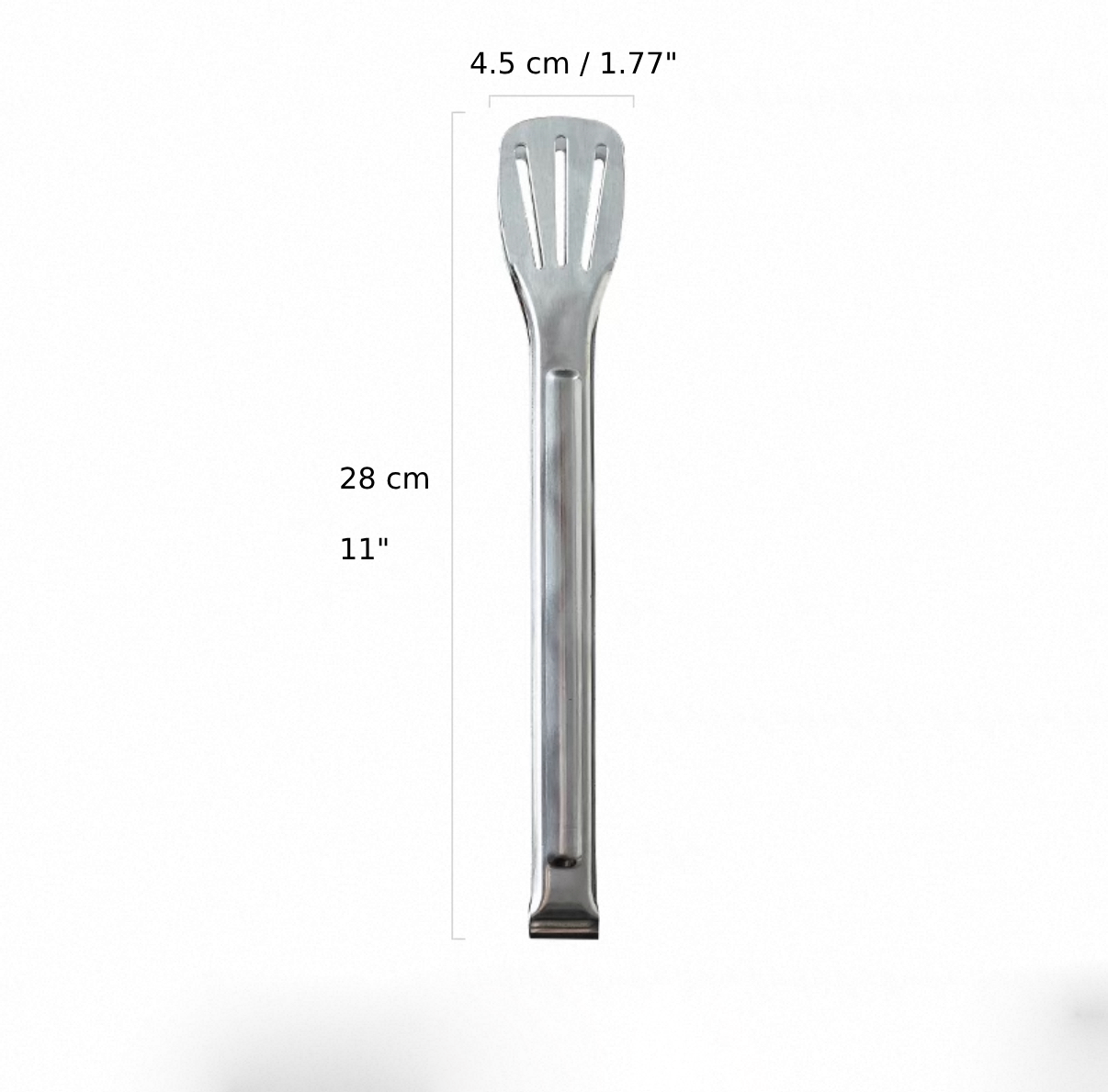 Stainless Steel Pastry Tong, Slotted with Long Handle, 11" (PT-11) - Chefcoca