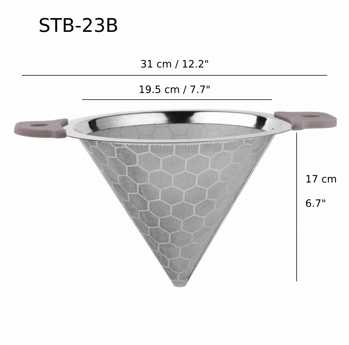 Fine Mesh Tea Filter cup Holder with Double Handle (STB-23B) - Chefcoca