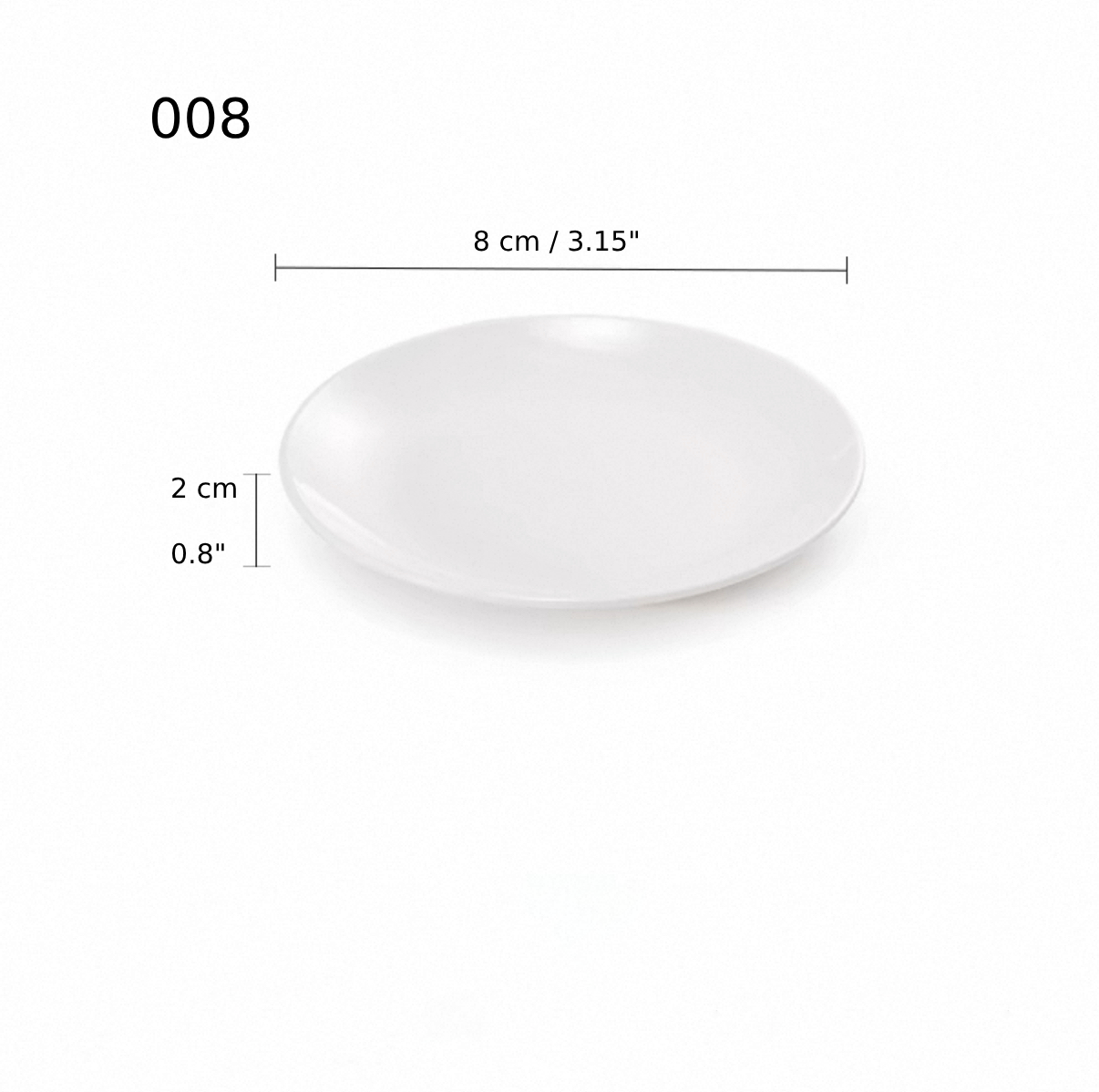 CHEFCO, 8" Melamine White Round Plate (008) - Chefcoca