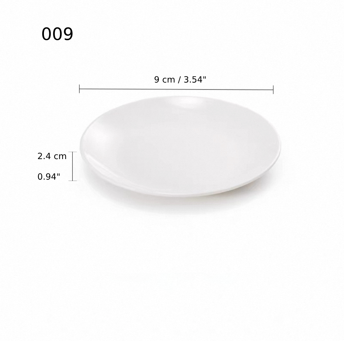CHEFCO, 9" Melamine White Round Plate (009) - Chefcoca