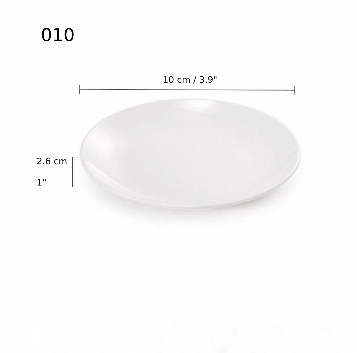 10" Melamine White Round Plate (010)