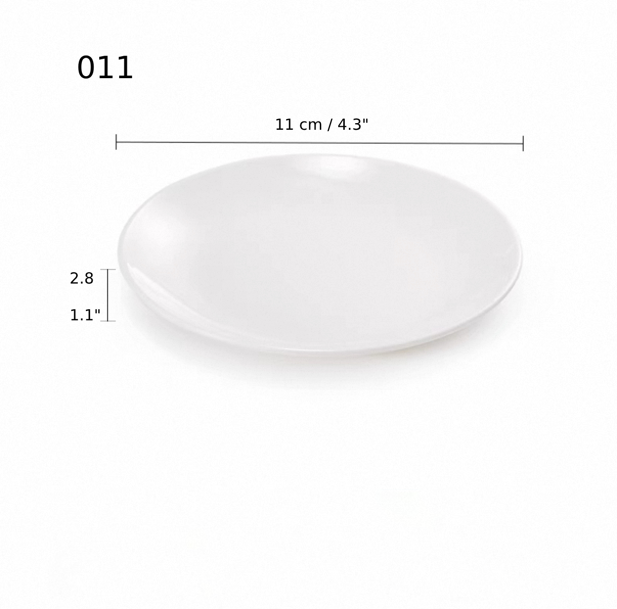 11" Melamine White Round Plate (011)