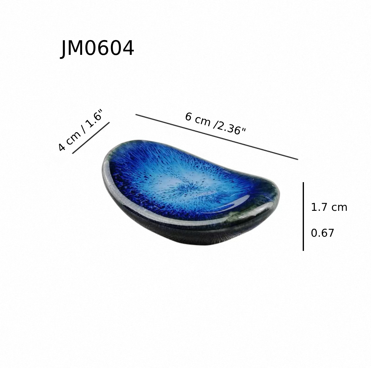 Chefco, Ceramic Blue Chopsticks Holder, 6cmx4cmx1.7cm (JM0604)