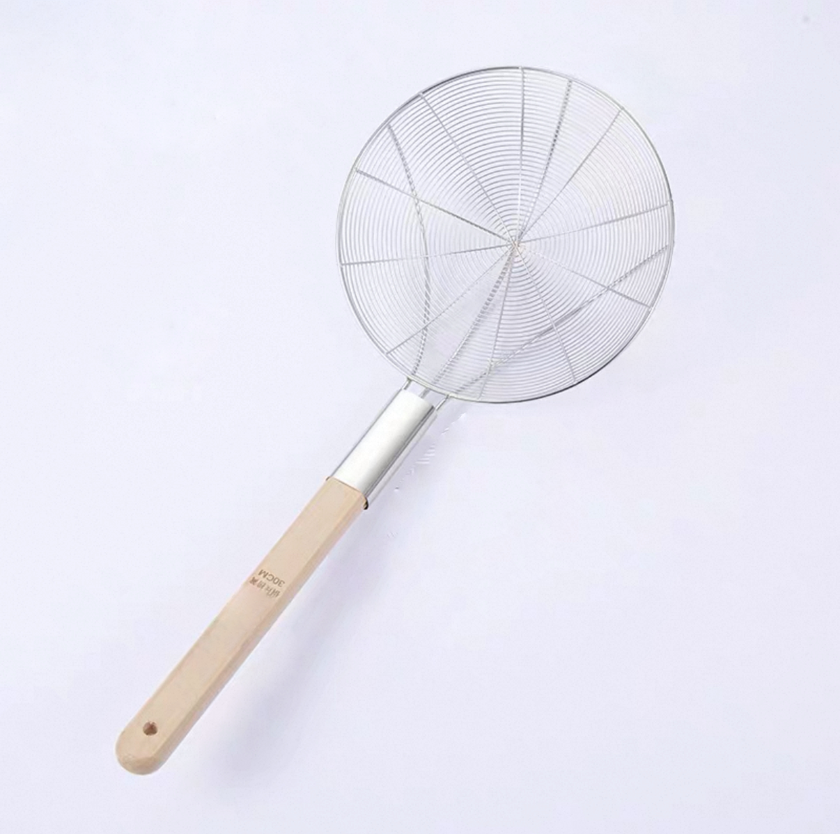 Chefco, 30cm Dia Reinforced Stainless Steel Strainer with Wood Handle (HHSW-30) - Chefcoca