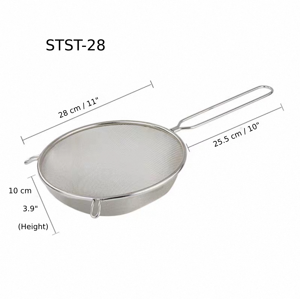 Chefco, Stainless Steel Mesh Strainer, 28cm (STST-28) - Chefcoca