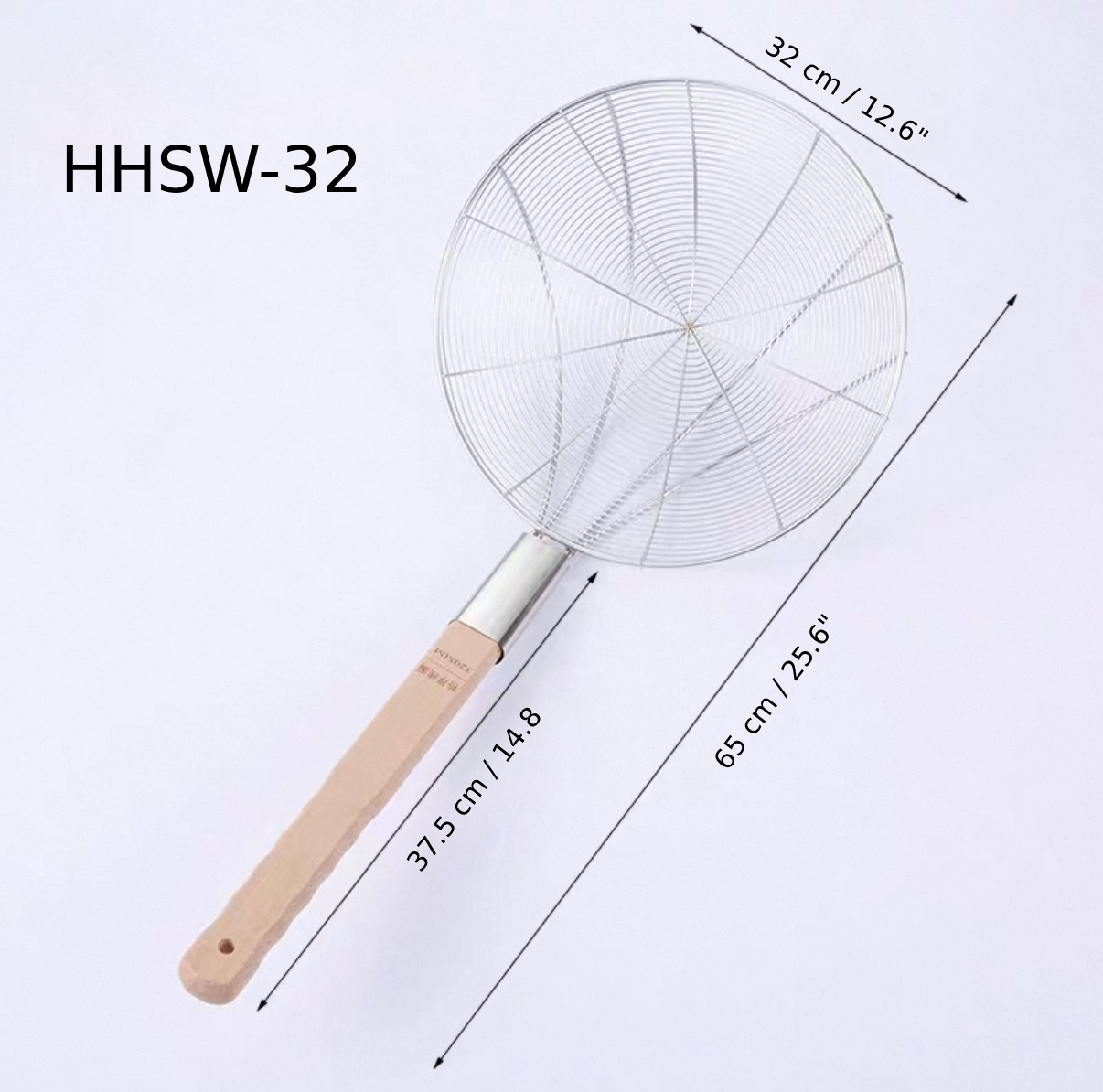 Chefco, 32cm Dia Reinforced Stainless Steel Strainer with Wood Handle (HHSW-32) - Chefcoca