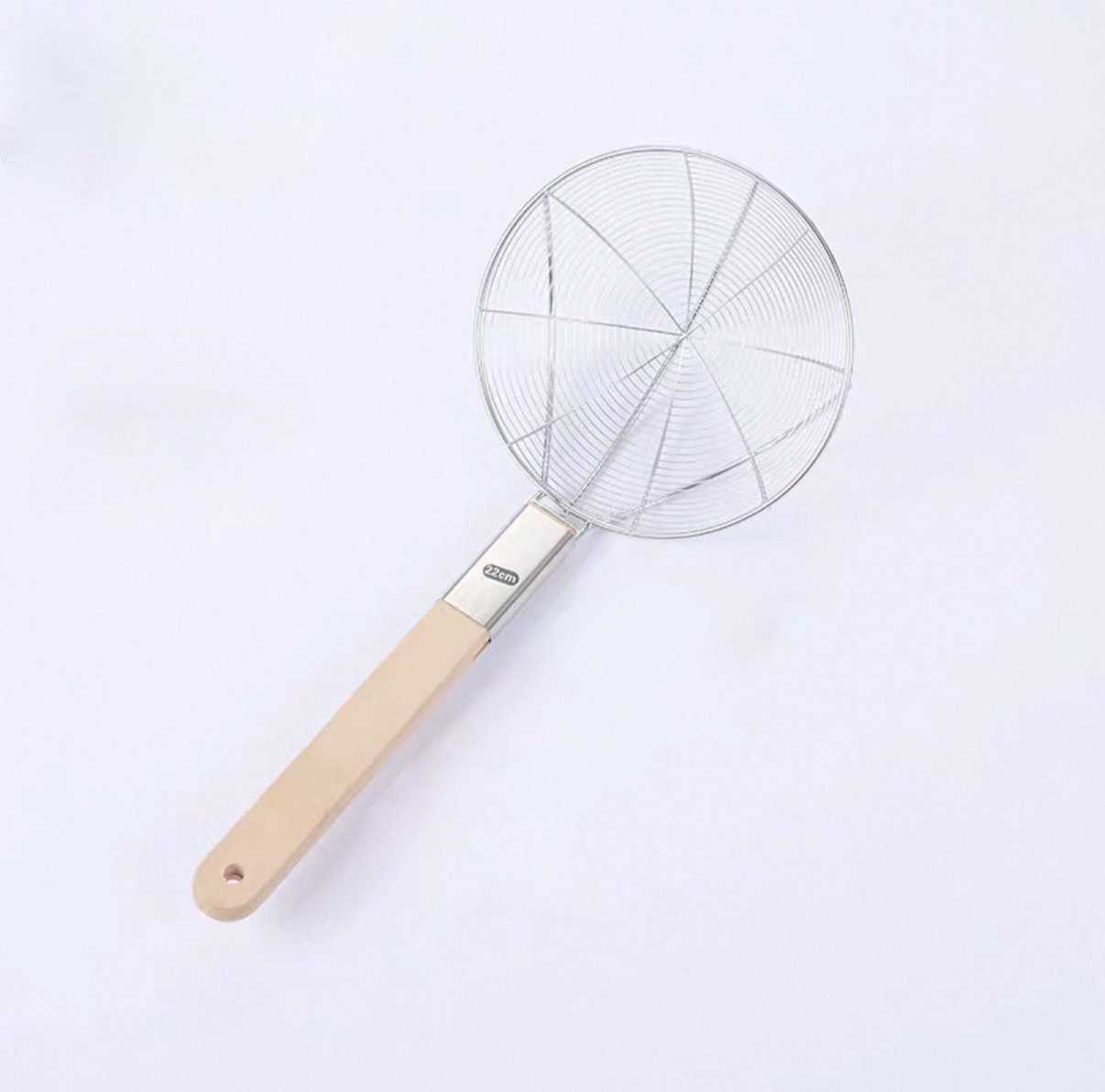 Chefco, 22cm Dia Reinforced Stainless Steel Strainer with Wood Handle (HHSW-22) - Chefcoca