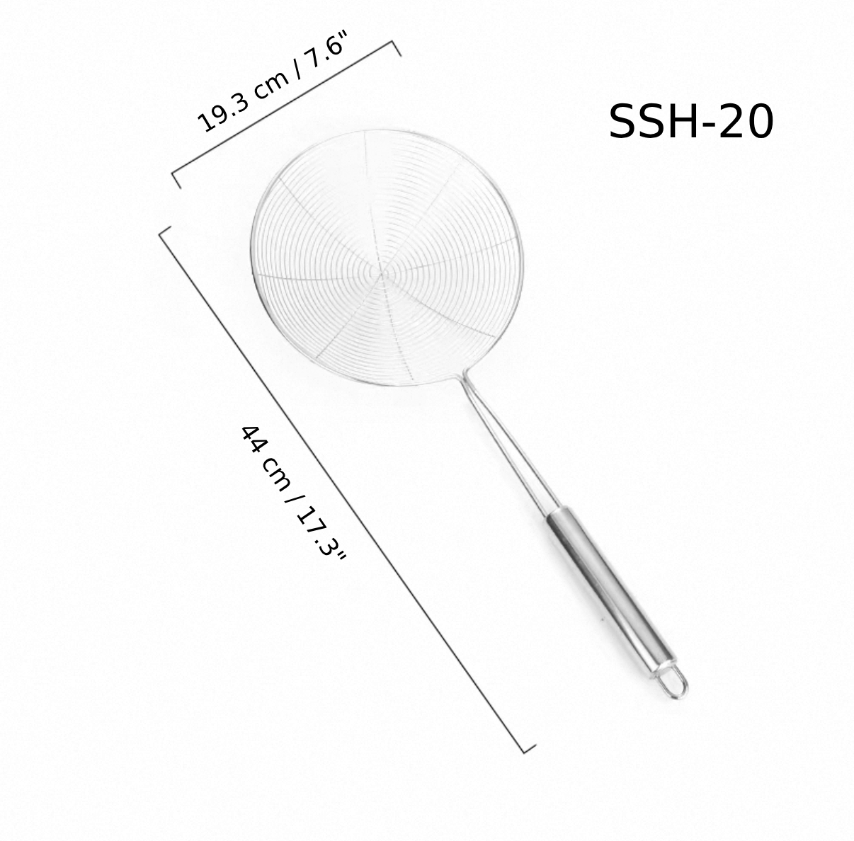 Chefco, Stainless Steel Wired Skimmer, 20cm (SSH-20) - Chefcoca