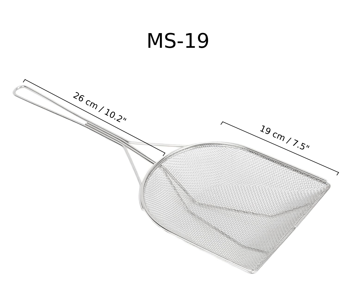 Chefco, Stainless Steel Mesh Strainer, Dustpan Shape, 19cm (MS-19) - Chefcoca