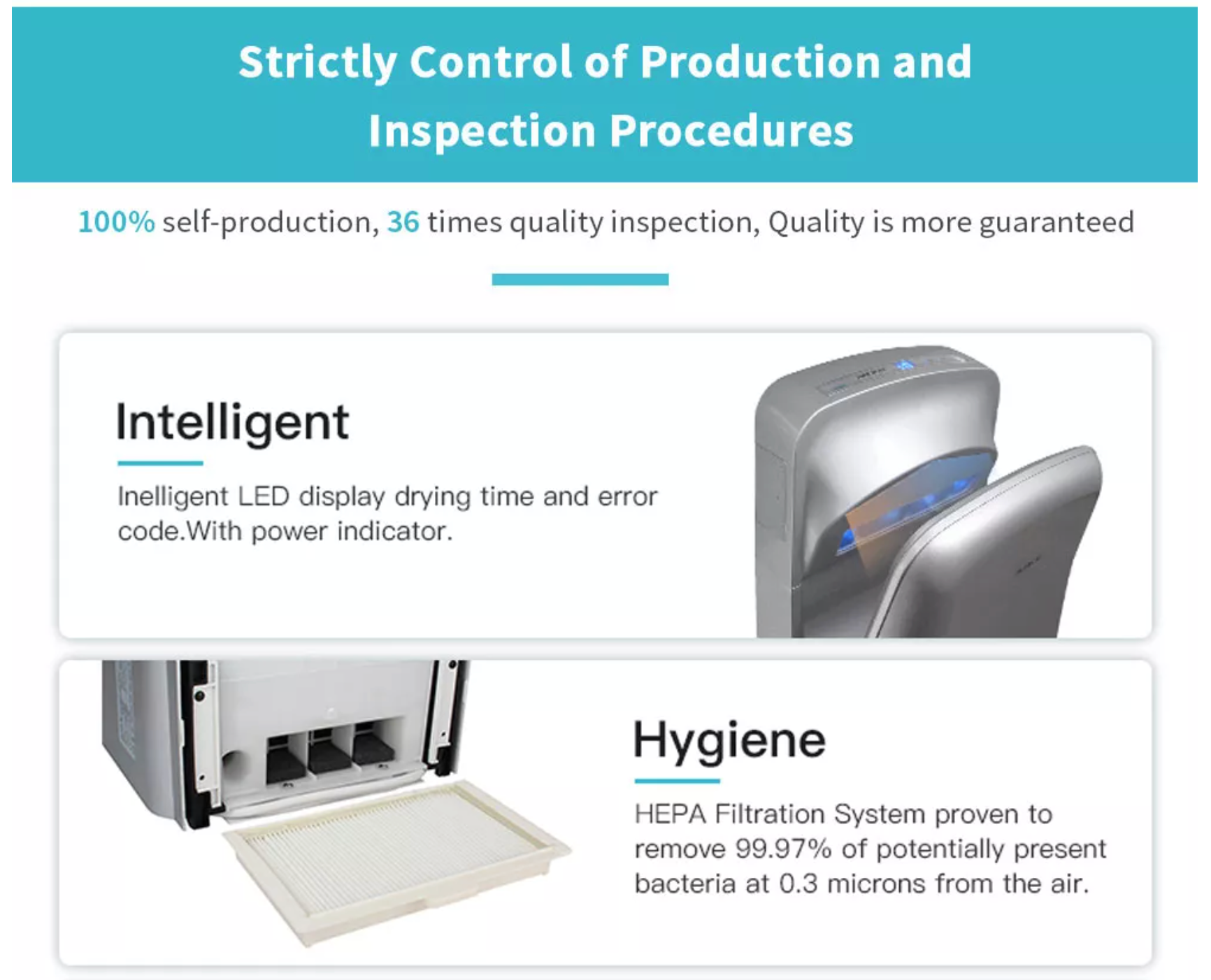 AK2006H Dual Flow Eco-Friendly High Efficient Jet Air Hand Dryer for Public Bathroom