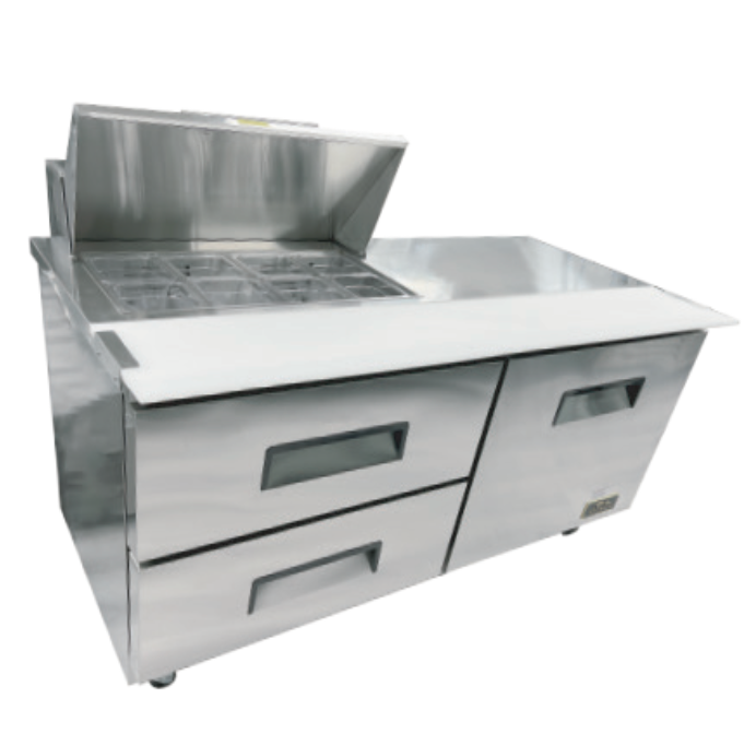 Table de préparation réfrigérée pour salades et sandwichs de 60 po avec 2 tiroirs