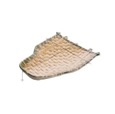 Melamine Rattan Green Dustpan Shape dish 8''