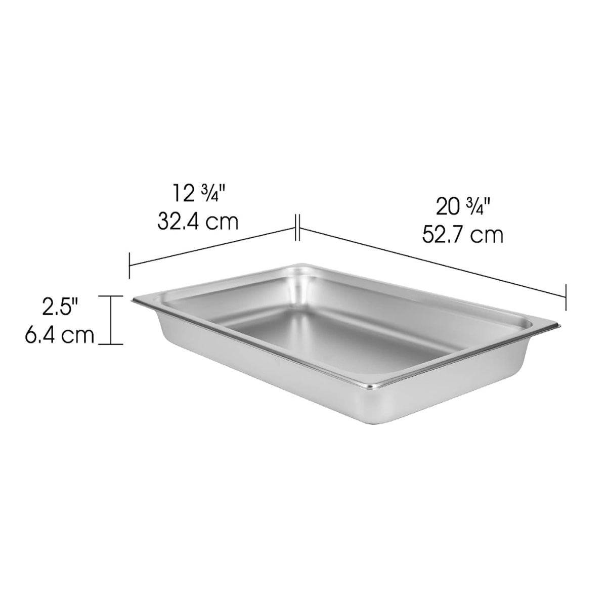 Full Size 2" Deep 24 Gauge Anti-Jam 304 Stainless Steel Steam Table Pan - Chefcoca