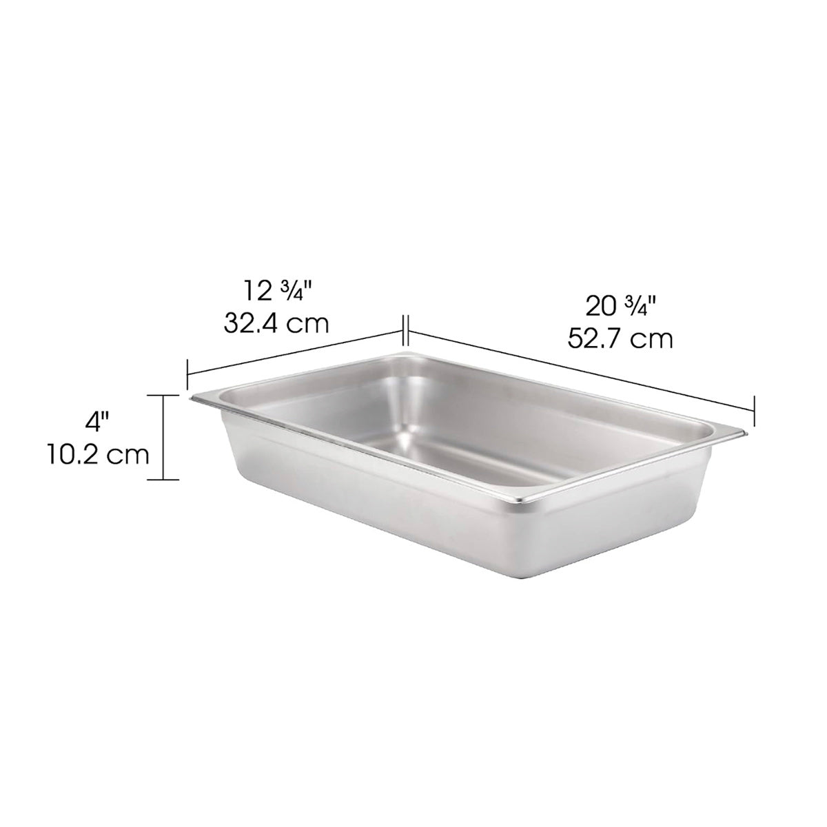 Full Size 4" Deep 22 Gauge Anti-Jam 304 Stainless Steel Steam Table Pan