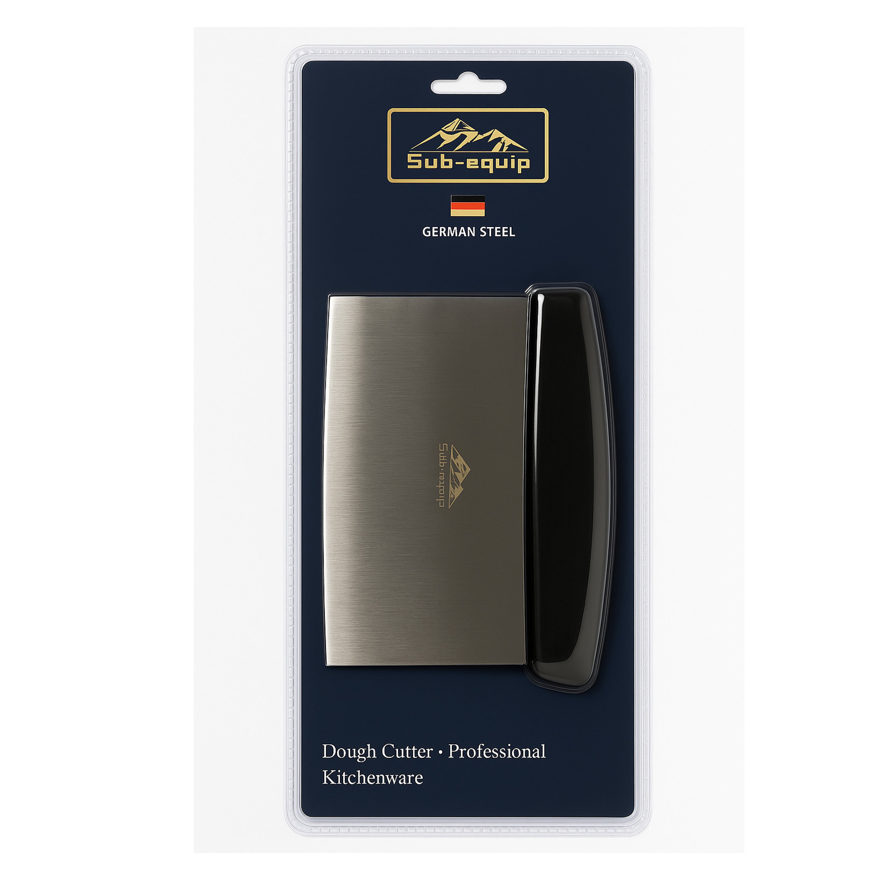 Sub-Equip, High Carbon German Steel Dough Cutter with Black Polypropylene Handle - 6"L Blade (DSC-3K)