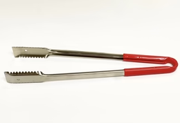 Sub-Equip,UTH-16R, 16"Stainless Steel Utility Tongs with Polypropylene Handle,Red - Chefcoca