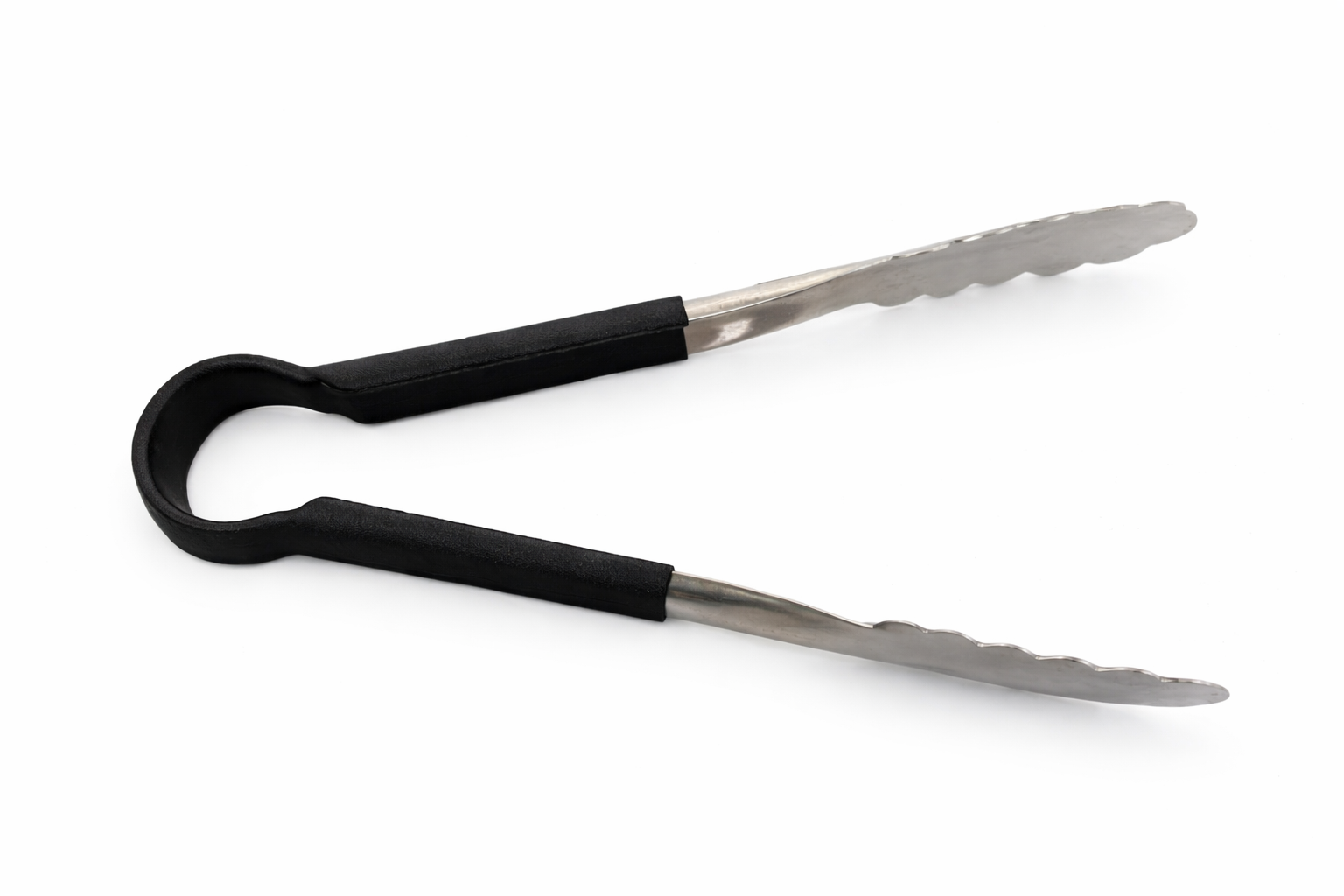 Sub-Equip,UTOH-12K, 12" Stainless Steel Utility Tongs with Frosted Non-Slip Grip Handle ,Black - Chefcoca