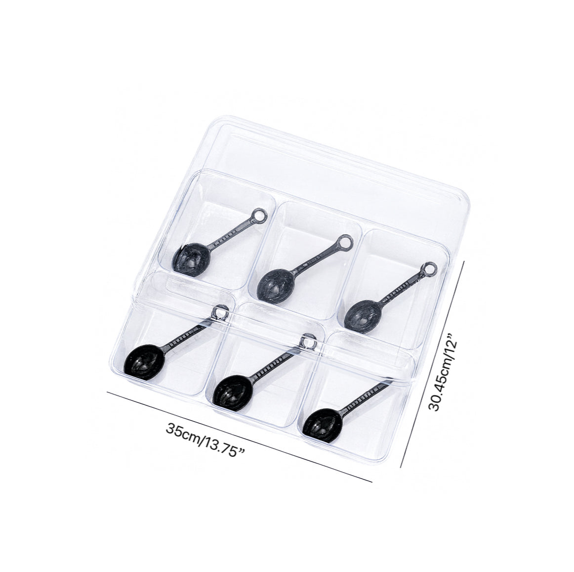 Sub-equid,PBX-6,6 Grids Plastic Seasoning Box with Lid (Clear)