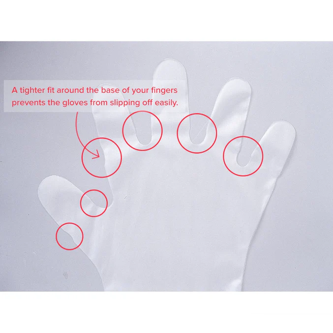 Sub-equip,938721, 27 Micron Five-Finger-Squeeze Non-Stick Embossed Disposable Gloves ,Large (200/pack) - Chefcoca