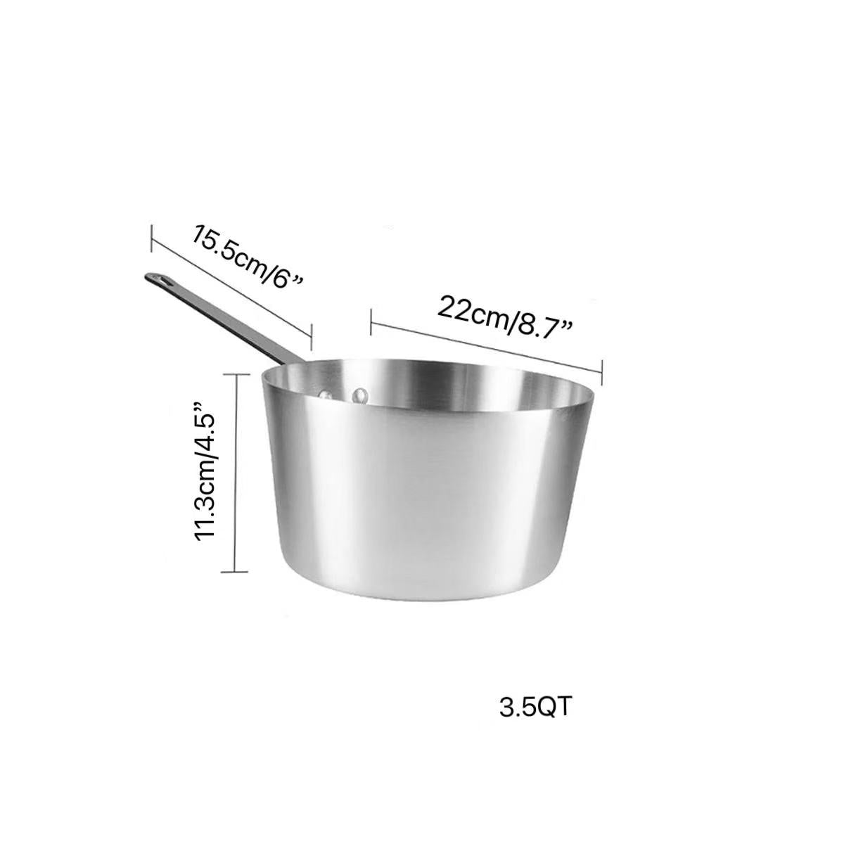 Sub-equip,ASP-2.5QT, Heavy-Weight Tapered Aluminium Natural Finish Sauce Pan(18.2cm/7.2" Dia ,3mm Thickness)（副本） - Chefcoca