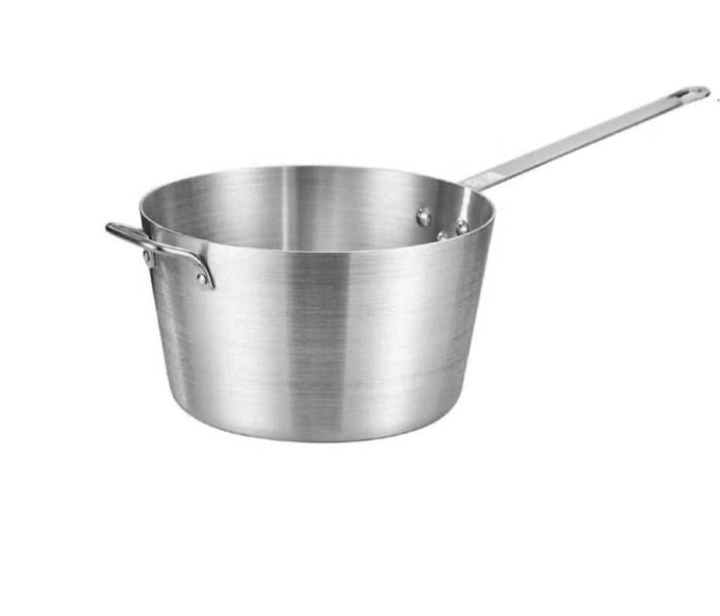 Sub-equip,ASP-10QT, Heavy-Weight Tapered Aluminium Natural Finish Sauce Pan(29cm/11.4" Dia ,3mm Thickness) - Chefcoca