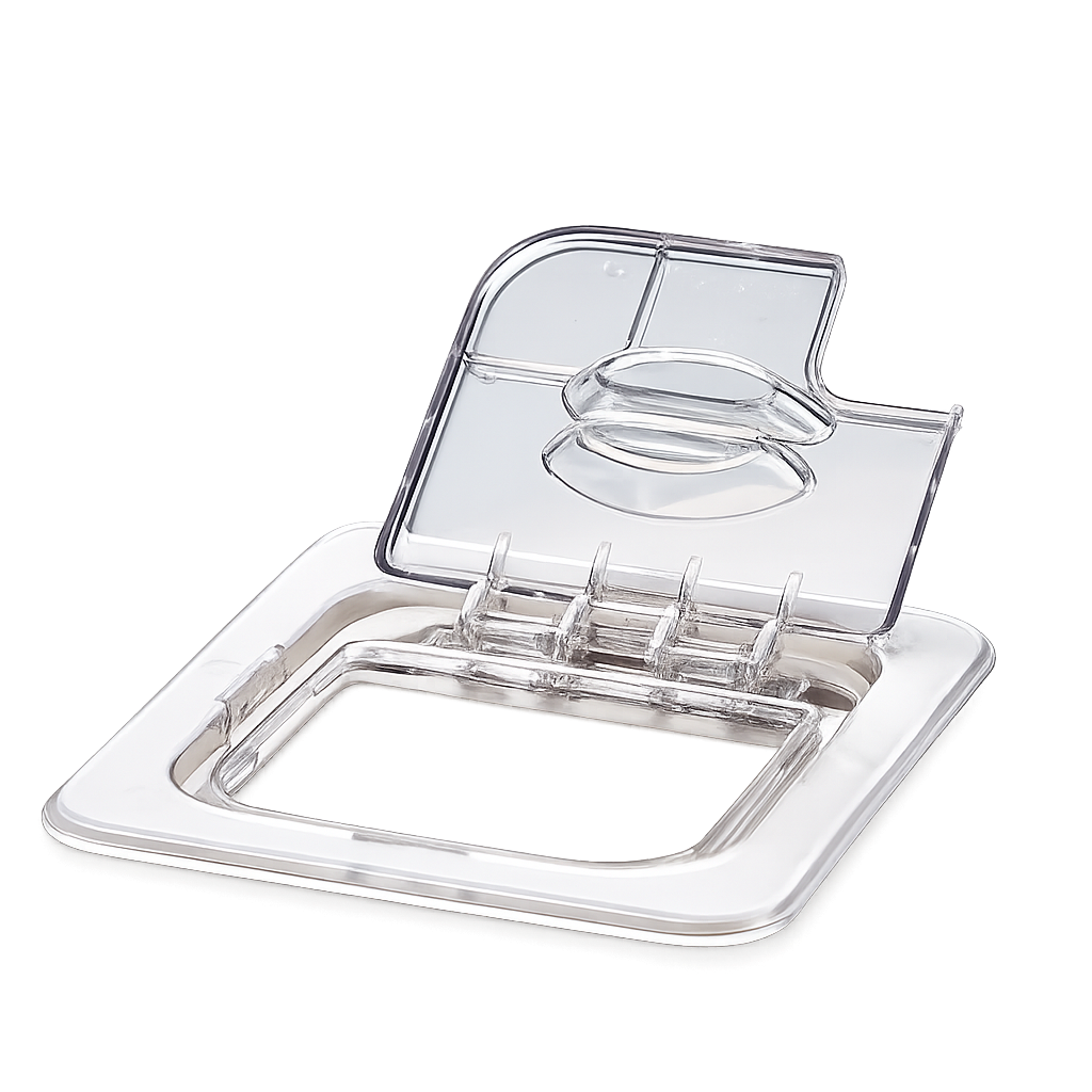 Sub-equip, CFP-P16FLN, Polycarbonate Hinged Food Pan Cover,1/6 Size, Clear