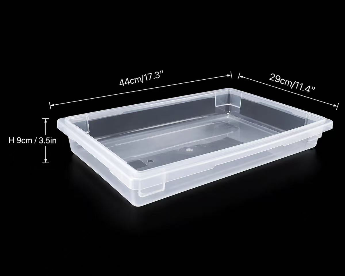 Sub-equip,FB-18123T,White Translucent Polypropylene Food Storage Box, Half Size, 1.75 Gallon/5.5L,17.3"x11.4"x3.5"H - Chefcoca