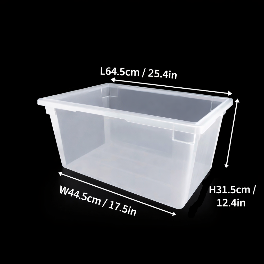 Sub-equip,FB-182612T,White Translucent Polypropylene Food Storage Box, Full Size,17 Gallon/54L, 17.5"x25.4"x12.4"H - Chefcoca