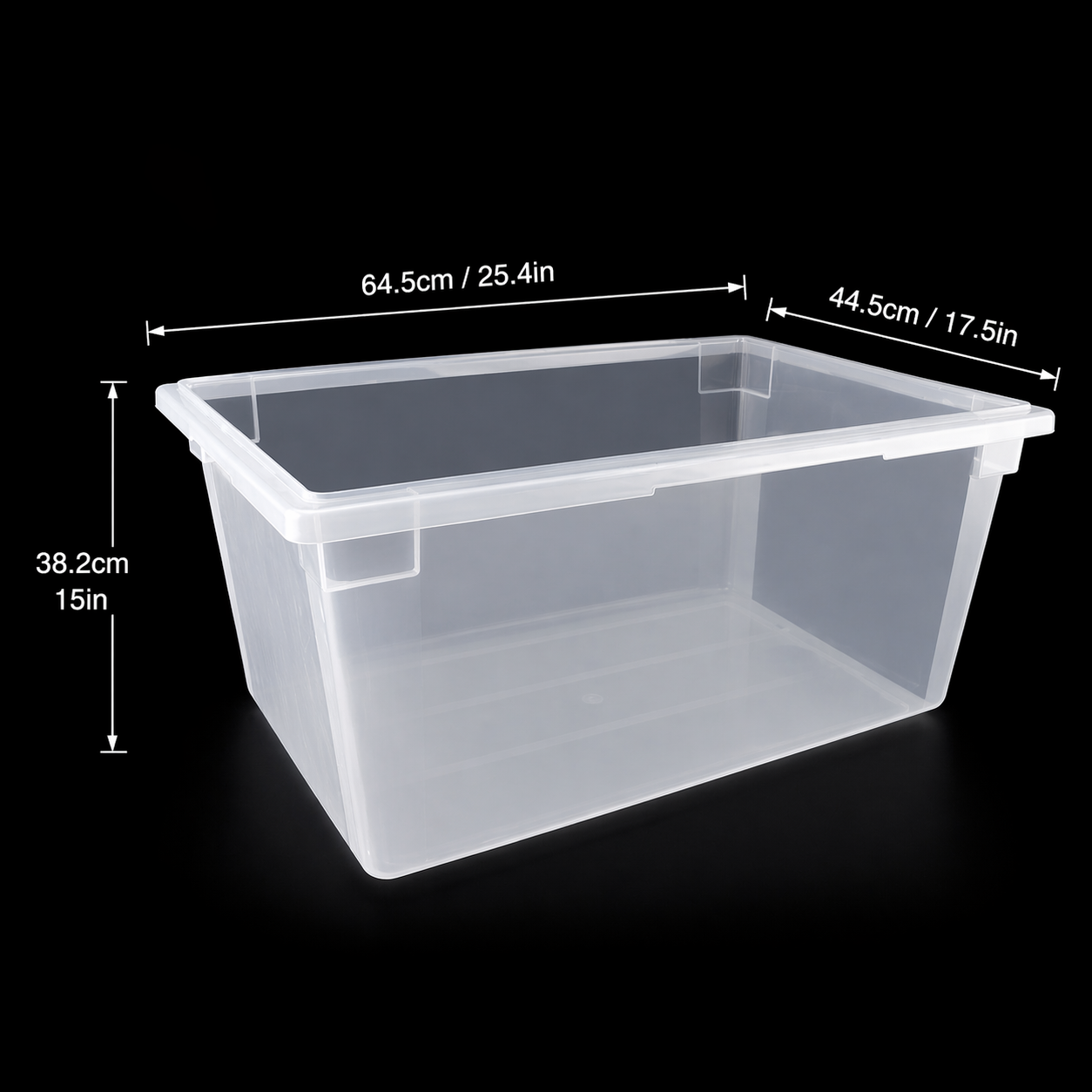 Sub-equip,FB-182615T, White Translucent Polypropylene Food Storage Box, Full Size,22 Gallon/83L, 25.4"x17.5"x15"H - Chefcoca