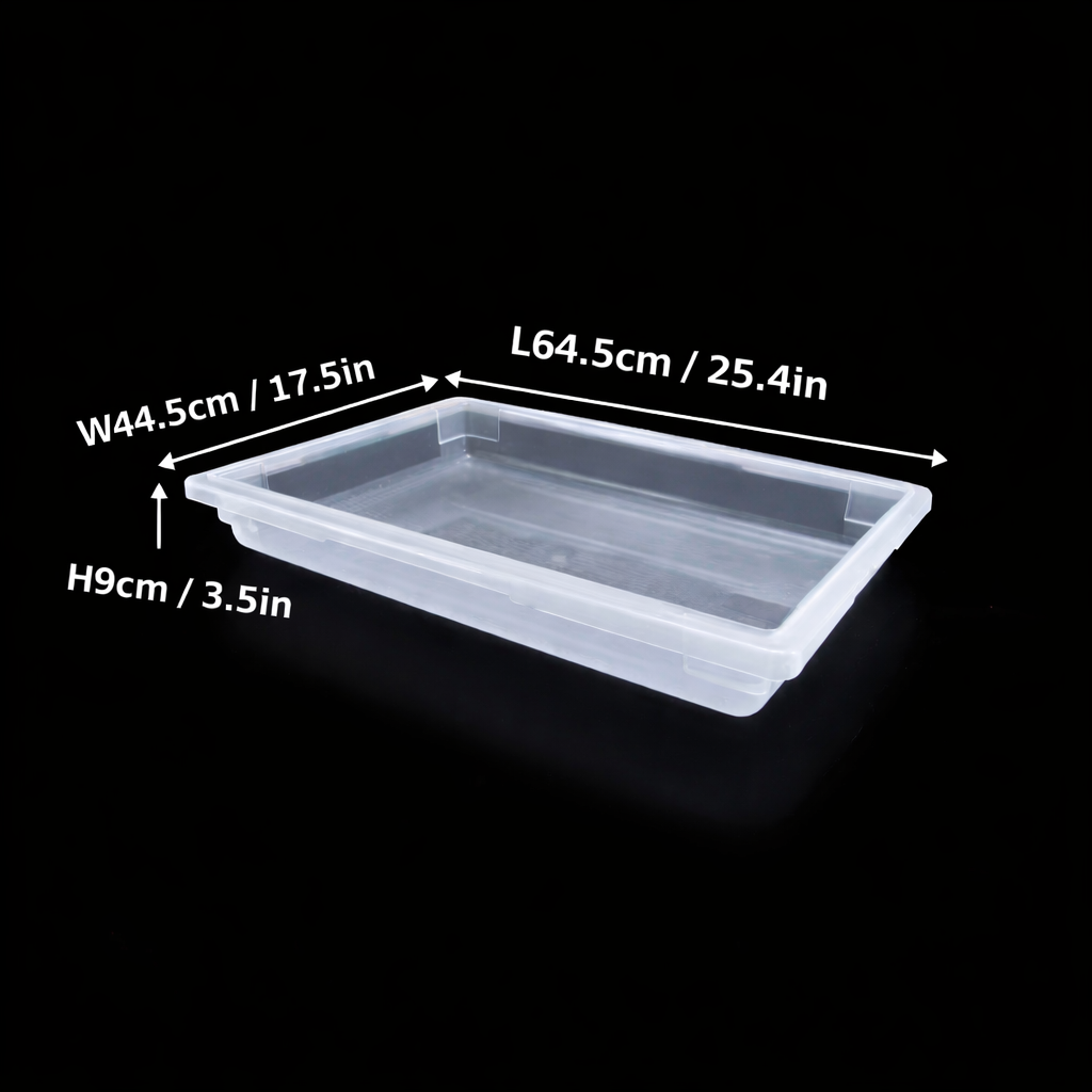 Sub-equip,FB-18263T,White Translucent Polypropylene Food Storage Box, Full Size,5 Gallon/19L, 25.4"x17.5"x3.5"H - Chefcoca