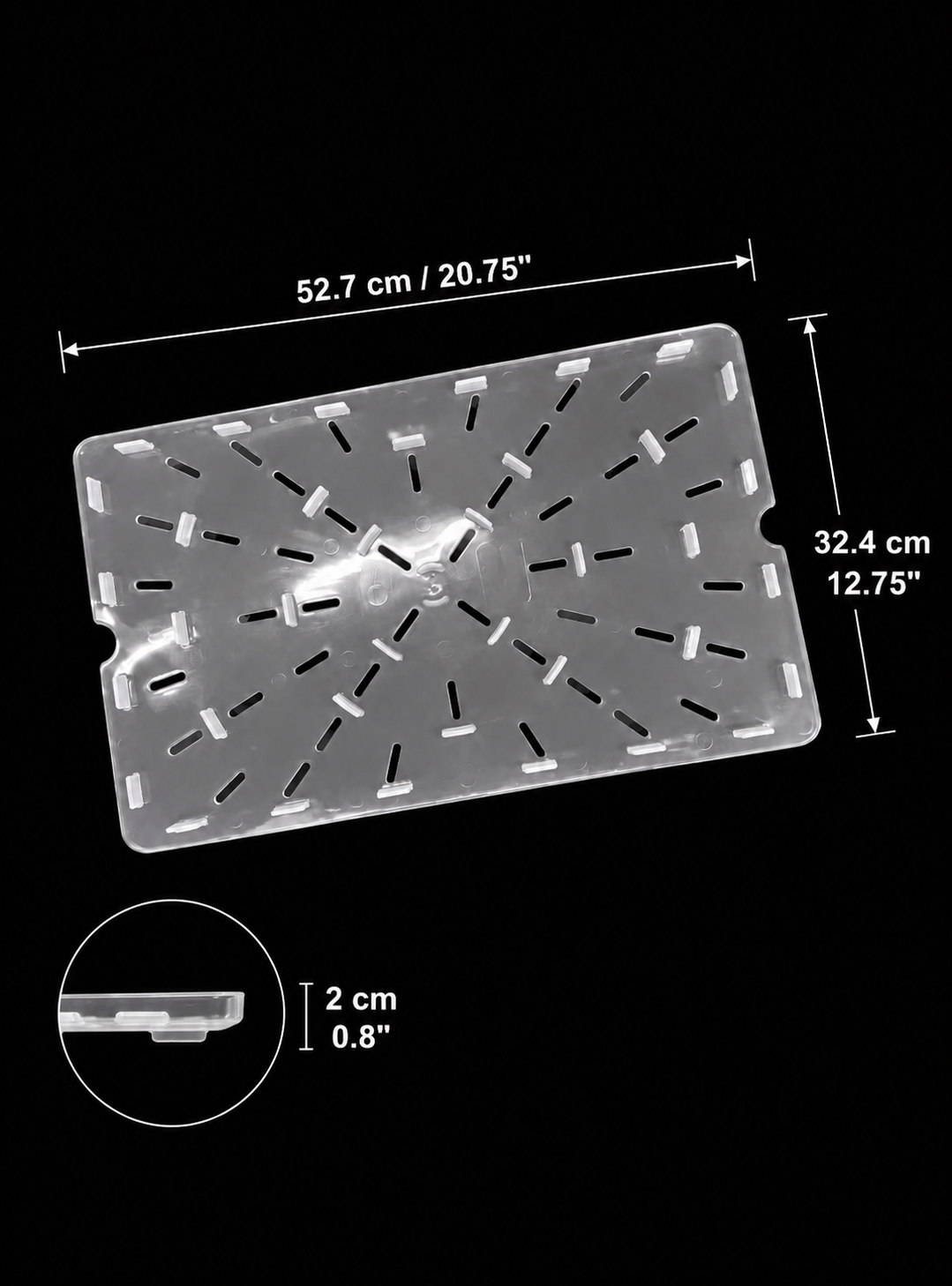 Sub-equip,FB-D1422T, Drain for Food Storage Box,White Translucene