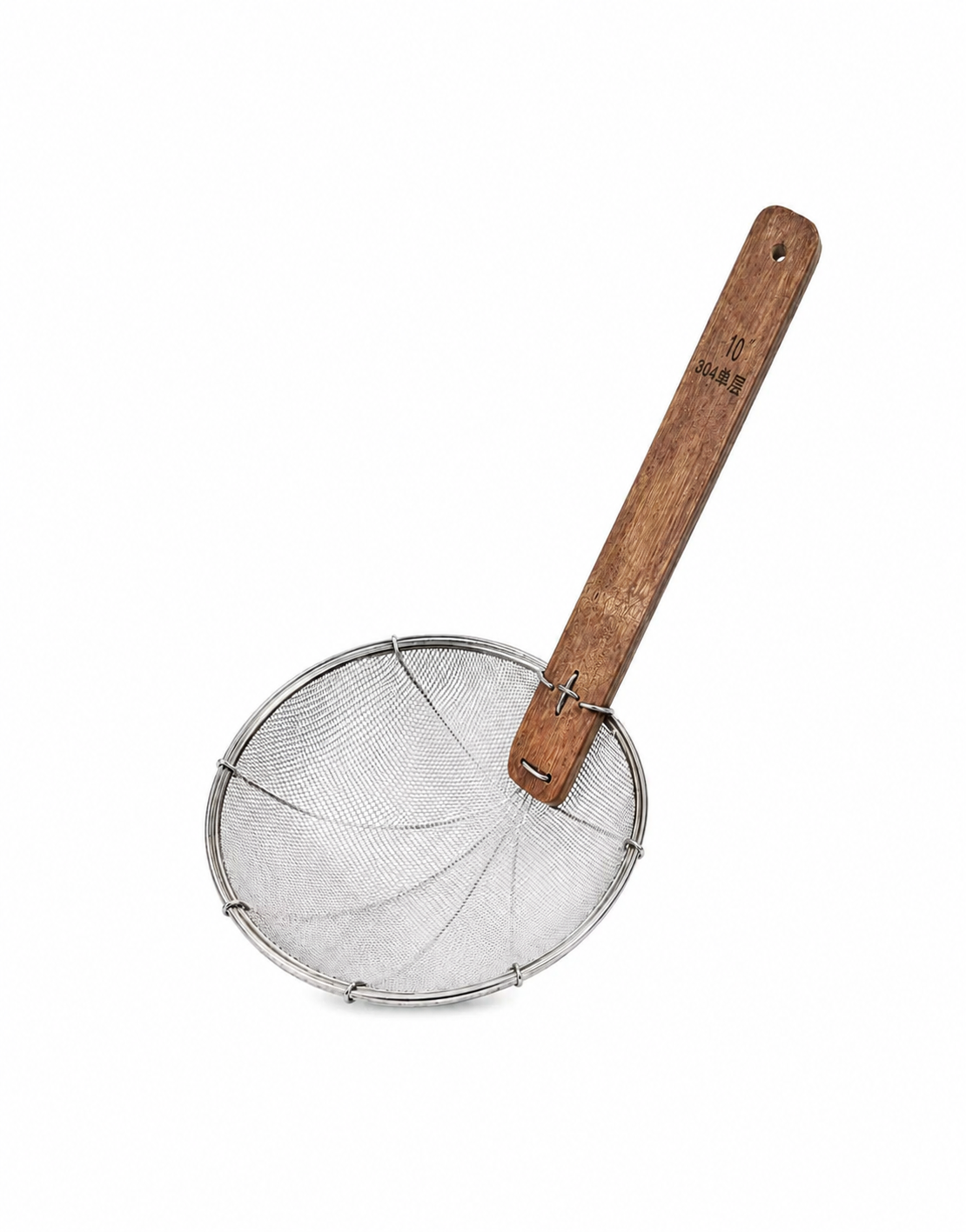 Sub-equip,FMS-26S, Fine Stainless Steel Mesh Skimmer with Wooden Handle,10"/26cm Dia - Chefcoca