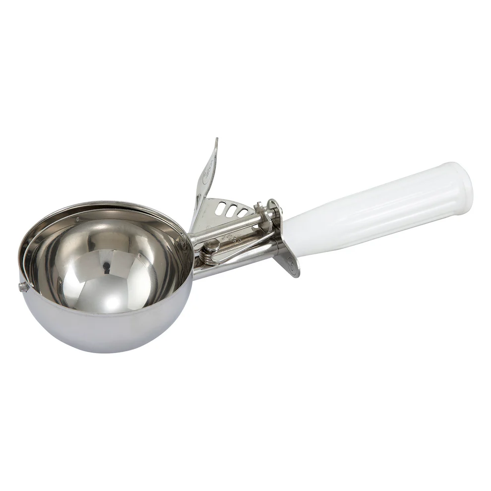 Sub-equip,ICOP-6WT, 4 2/3oz (138ml) Ice Cream Disher with White Handle,Size #6 - Chefcoca