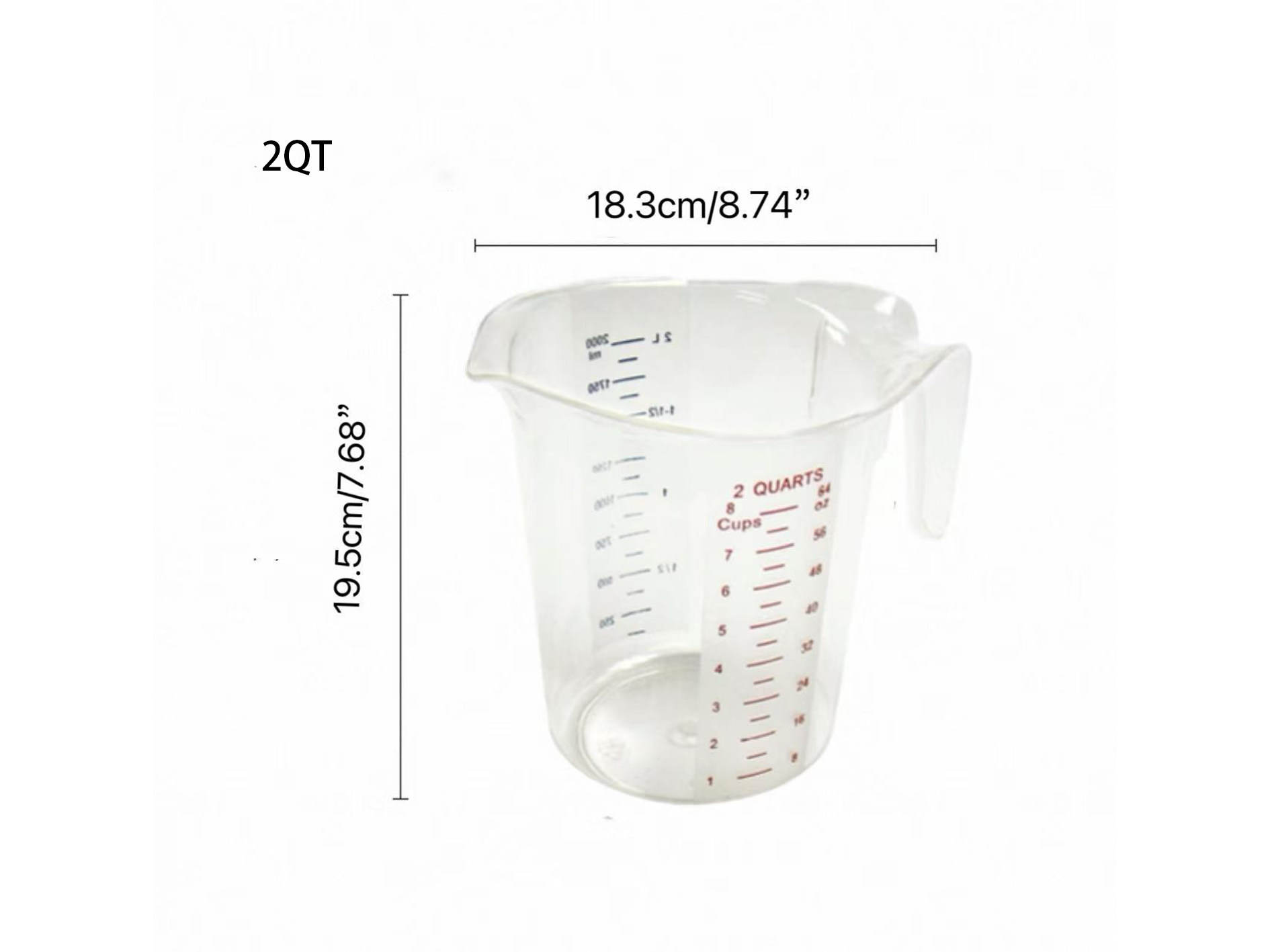 Sub-equip,PMC-2000,Polycarbonate Measuring Cup 2QT