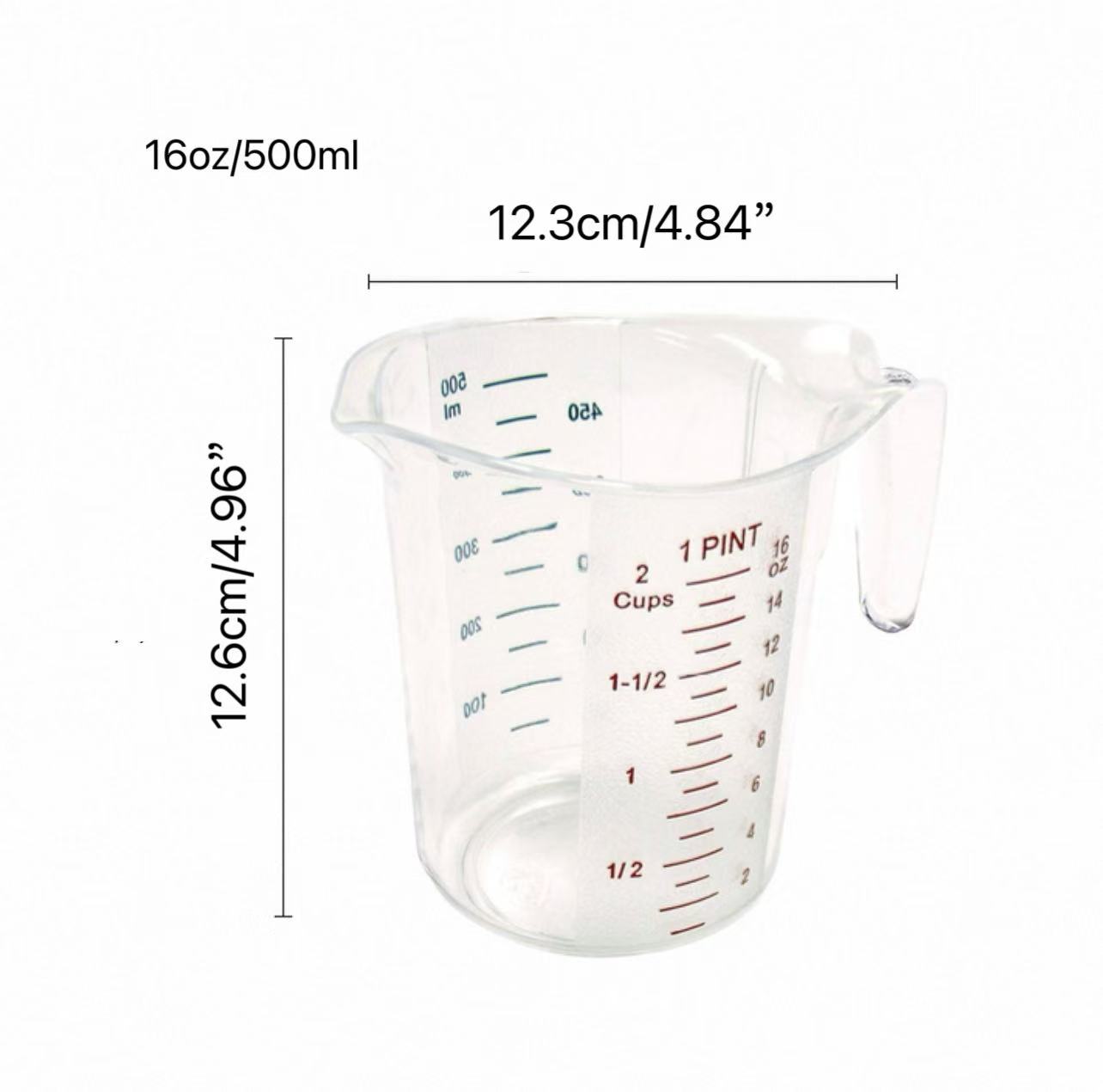 Sub-equip,PMC-500,Polycarbonate Measuring Cup (16oz/500ml)