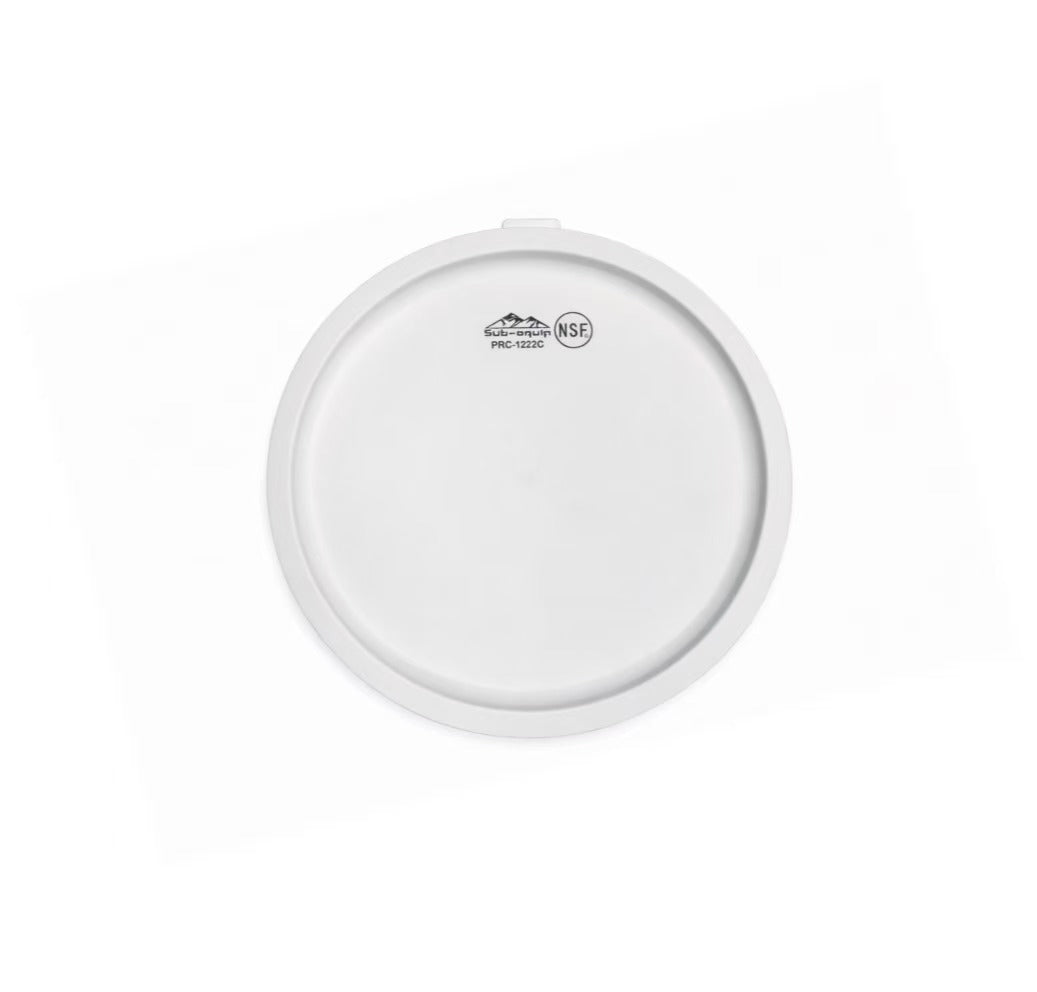 Sub-equip,PRC-1222C,Round Lid Cover for 12, 18 & 22 Qt Containers, White - Chefcoca