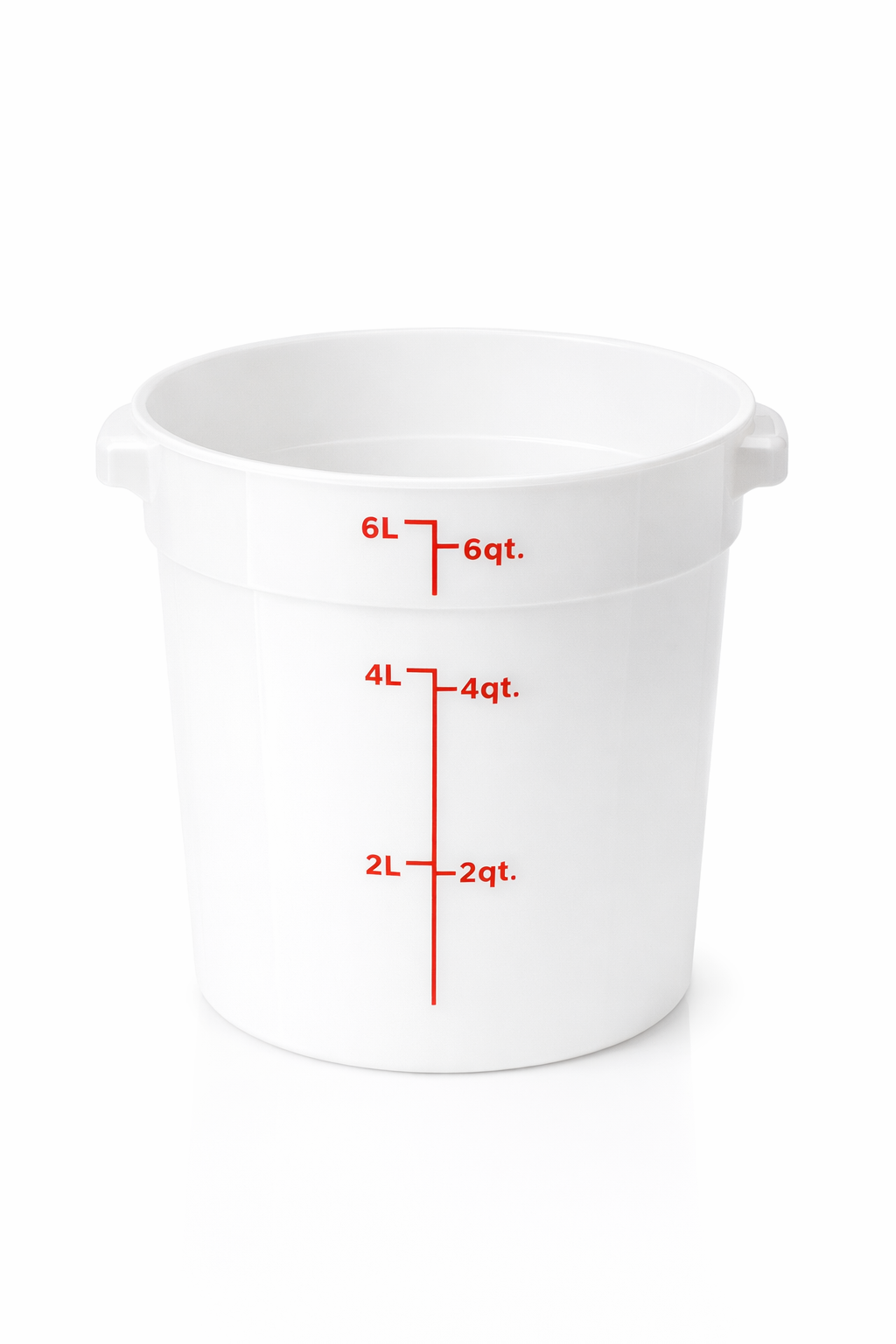 Sub-equip,PRC-6QT,6Qt Round Food Storage Container, PP,White, Lids Sol