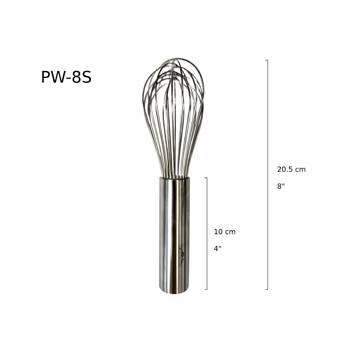 Sub-equip,PW-8S, 8" Piano Whisks, Stainless Steel with Epoxy
