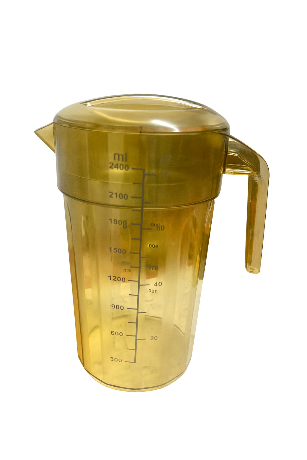Sub-equip,SE-2025B,Polycarbonate Water Pitcher with Lid Measuring Cup ,Amber 2500ml