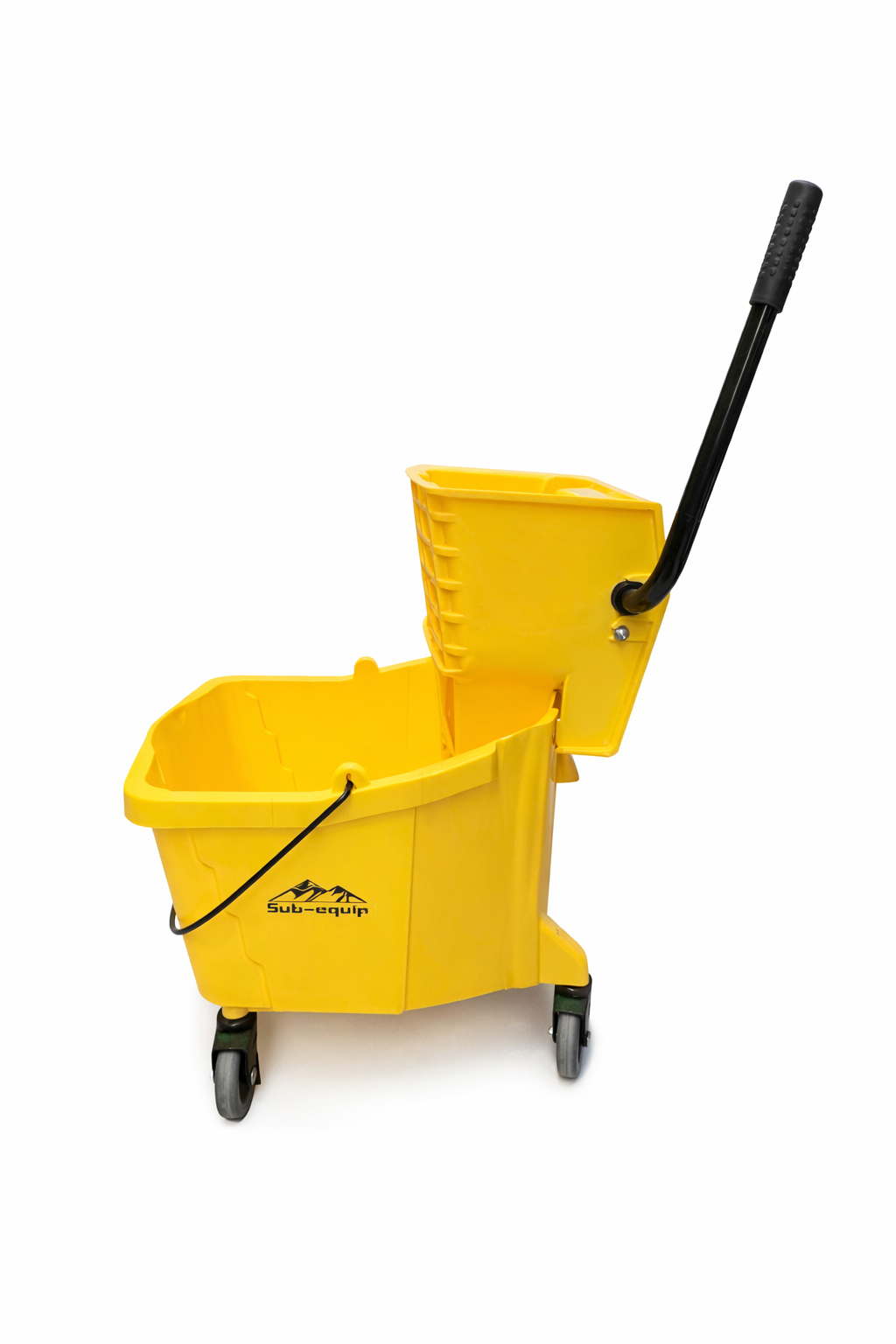 Sub-equip,SE-MP32, Mop Bucket with Side Press Wringer, 32 qt, yellow - Chefcoca