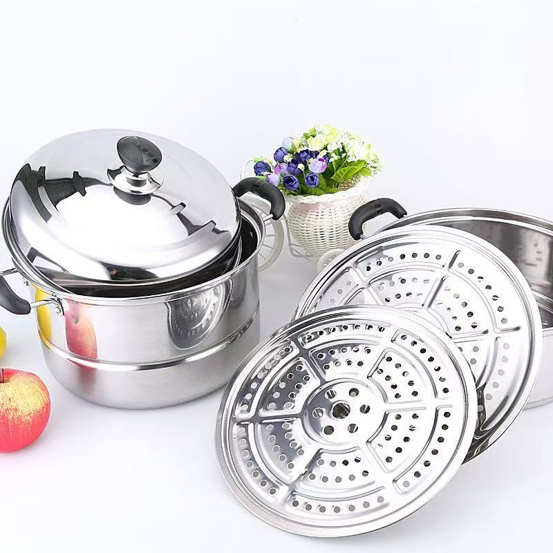 Sub-equip,SP-38,  38cm/15“ Stainless Steel Steamer 3Pcs/Set - Chefcoca