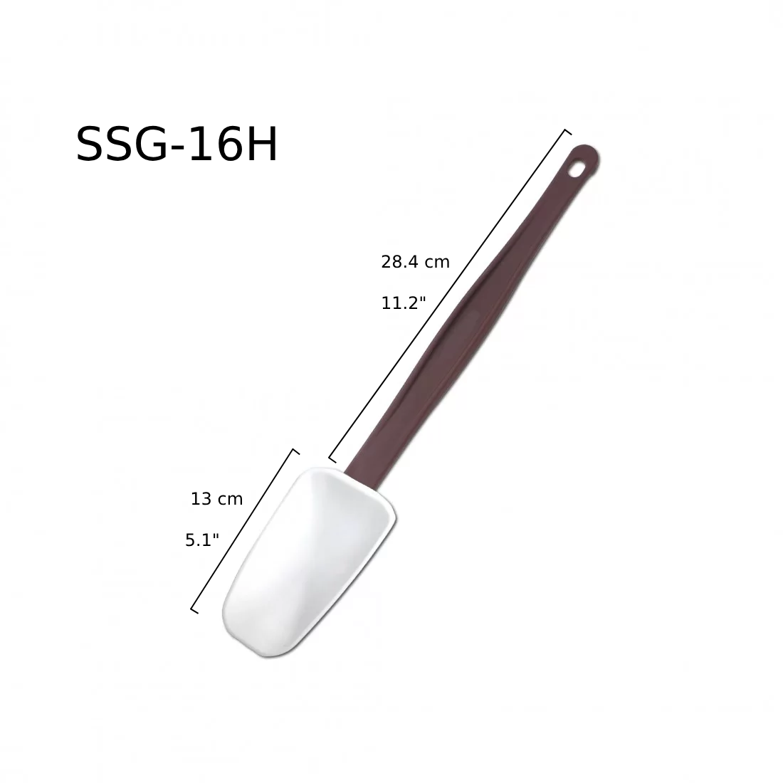 Sub-equip, SSG-16H,16" Spatula Spoon Shape, Silicone, High Heat Resister - Chefcoca
