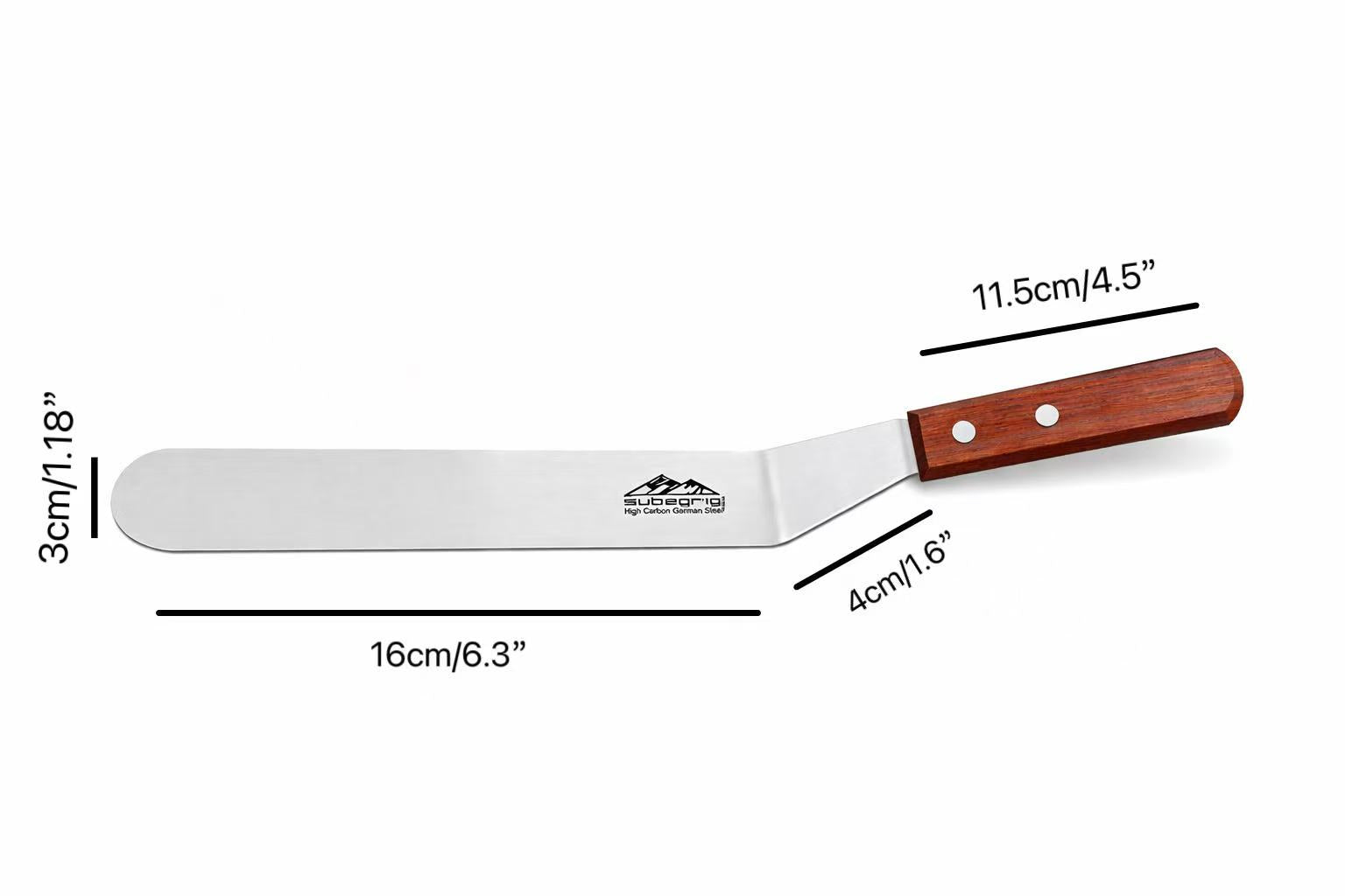 Sub-equip,TOS-8W, 8" Spatula with Offset, Wooden Handle - Chefcoca