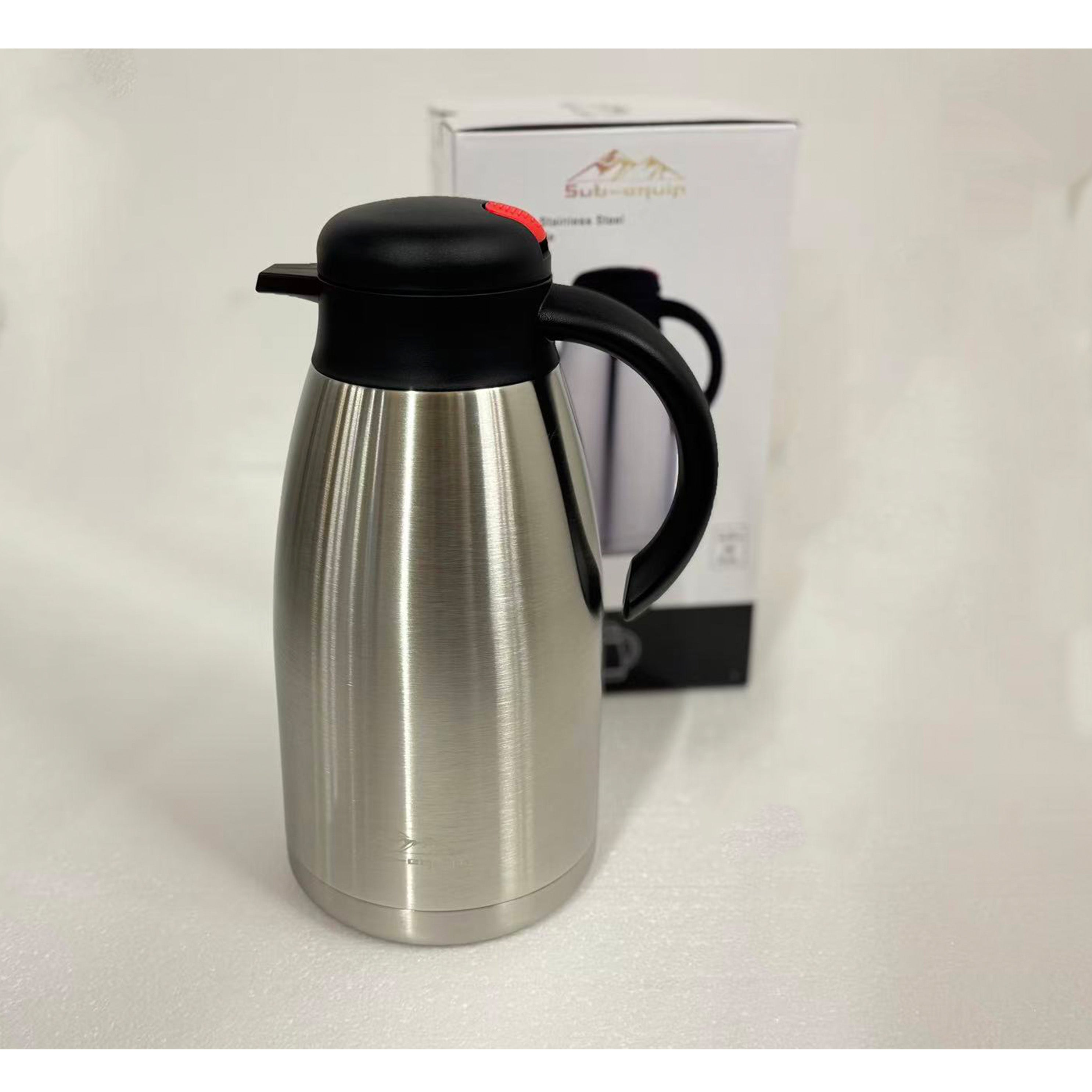 Carafe isotherme en acier inoxydable, bouton-poussoir (1,2 L à 2 L)